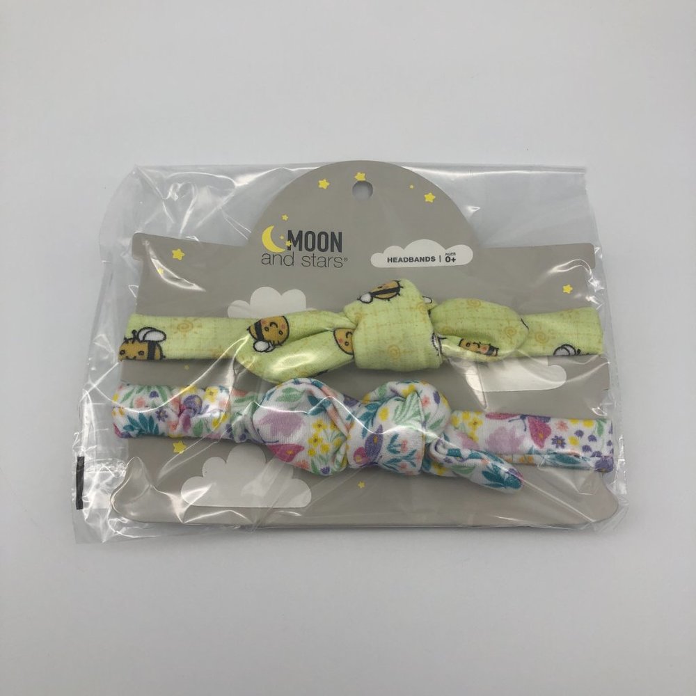 Moon and Stars 2pc Bee/Butterfly Headwrap, Baby Headbands NEW